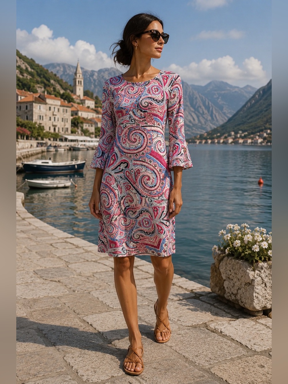 Tommy Hilfiger Asymmetrical Dress - Pink and Blue